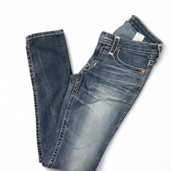 Big Star Blue Skinny Jeans with Vintage Fading - Picture 4 of 5